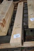A length of Oak timber 67" x 7" x 3 1/2".
