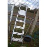 A five rung aluminium step ladder.