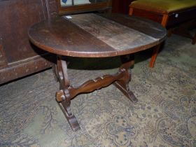 An Oak swivel-top drop leaf Occasional Table having fretworked Occasional Table having fret-worked