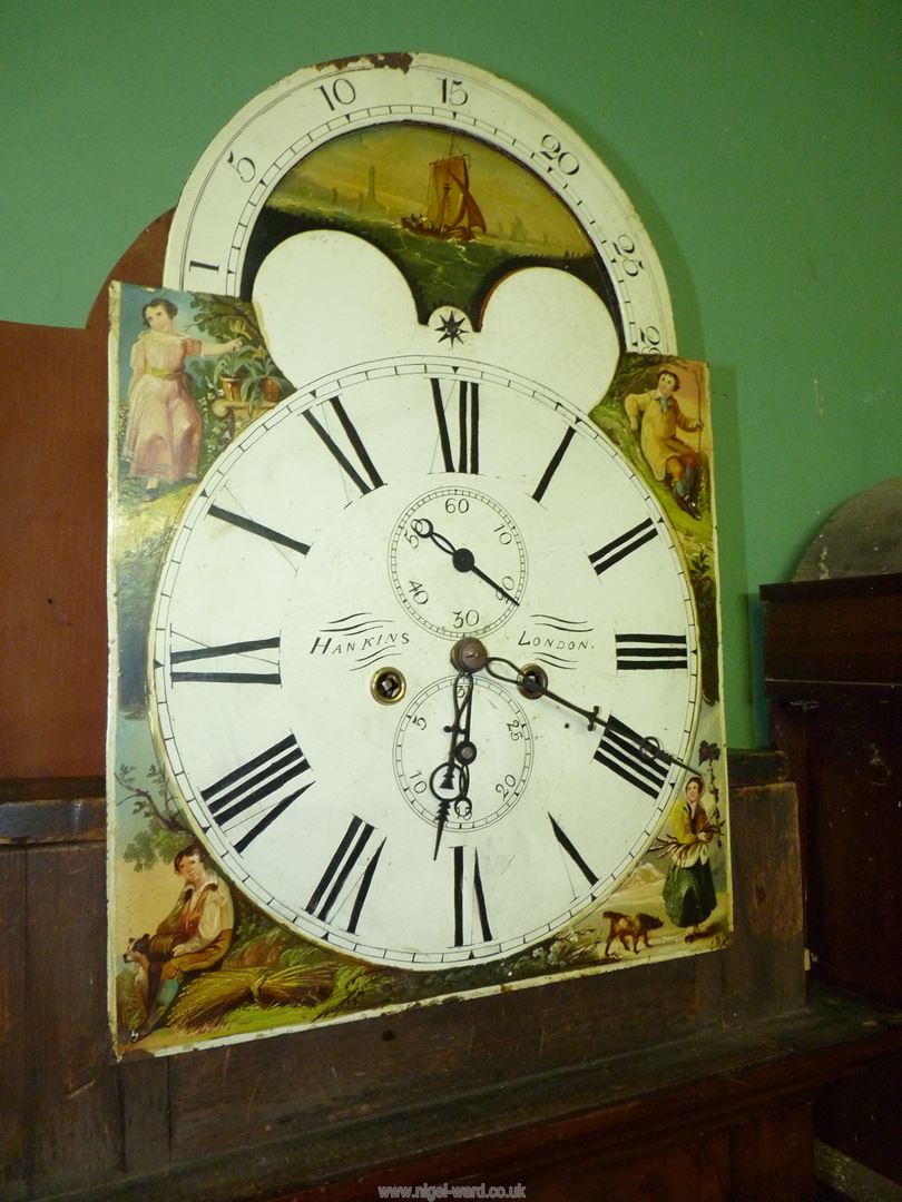 An imposing cross-banded Mahogany cased Longcase clock having arced painted face with Roman - Image 3 of 13
