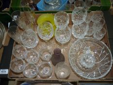A quantity of glass including a set of six Edinburgh crystal white wine glasses, 5 1/2'' tall,