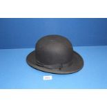 A Morgan & Co Tylacelyn Rd Pen-y-Graig black bowler Hat, 6 7/8.