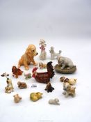A small quantity of animals including Sylvac Spaniel, Royal Doulton, Wade Whimsies etc.