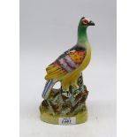 A Staffordshire figure of an exotic bird c1850, 9 3/4" tall.