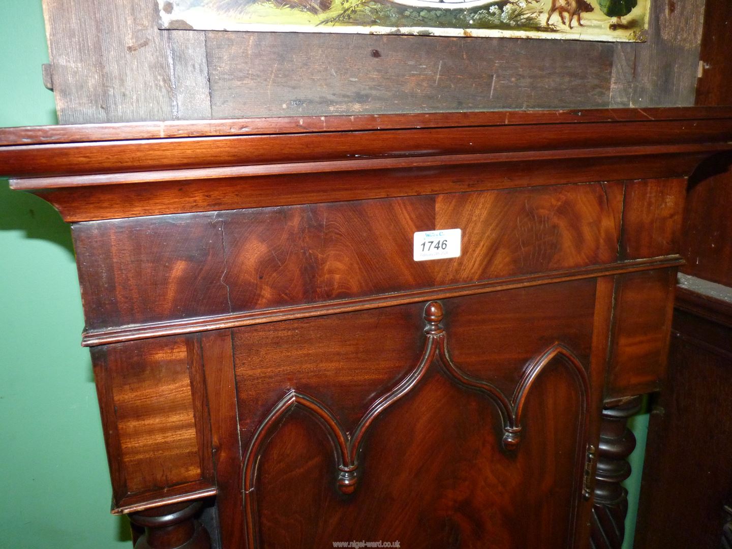 An imposing cross-banded Mahogany cased Longcase clock having arced painted face with Roman - Image 12 of 13