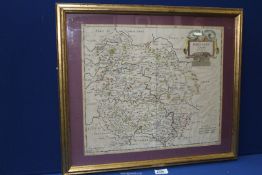 A Herefordshire Map by Robert Morden circa 1695,16 1/2'' x 14 1/8'', framed 21'' x 18 1/2''.