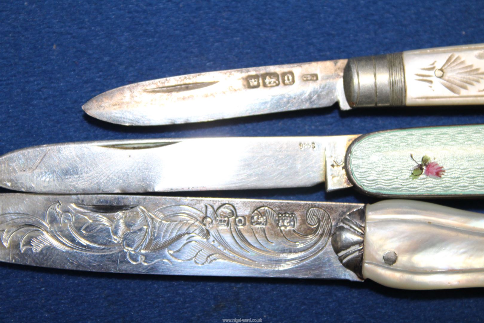 Two silver bladed Fruit knives with Mother of pearl handles, Sheffield, one dated 1857, - Image 3 of 3