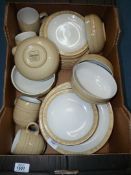A quantity of Denby 'Caramel Stripes' dinner/coffee service to include six dinner plates,