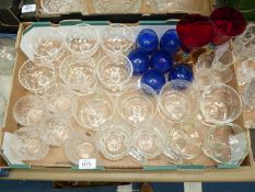 A quantity of glass including a set of six "Brierley" sundae dishes,