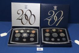 Two Royal Mint coinage sets of Great Britain & Northern Ireland; 2000 set,