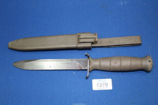 A USA "Lock" fighting Knife with scabbard.
