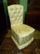 An immaculate buttoned back Boudoir Chair,