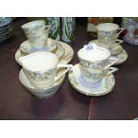 A 1920's Art Deco Phoenix ware viola pattern tea set comprising 21 pieces to include cake plate,