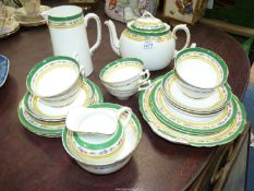 A Royal Doulton Teaset for six including teapot, large milk jug (both a/f/), slop bowl,