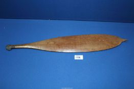 An antique Aboriginal Woomera with its original gum handle and hook,