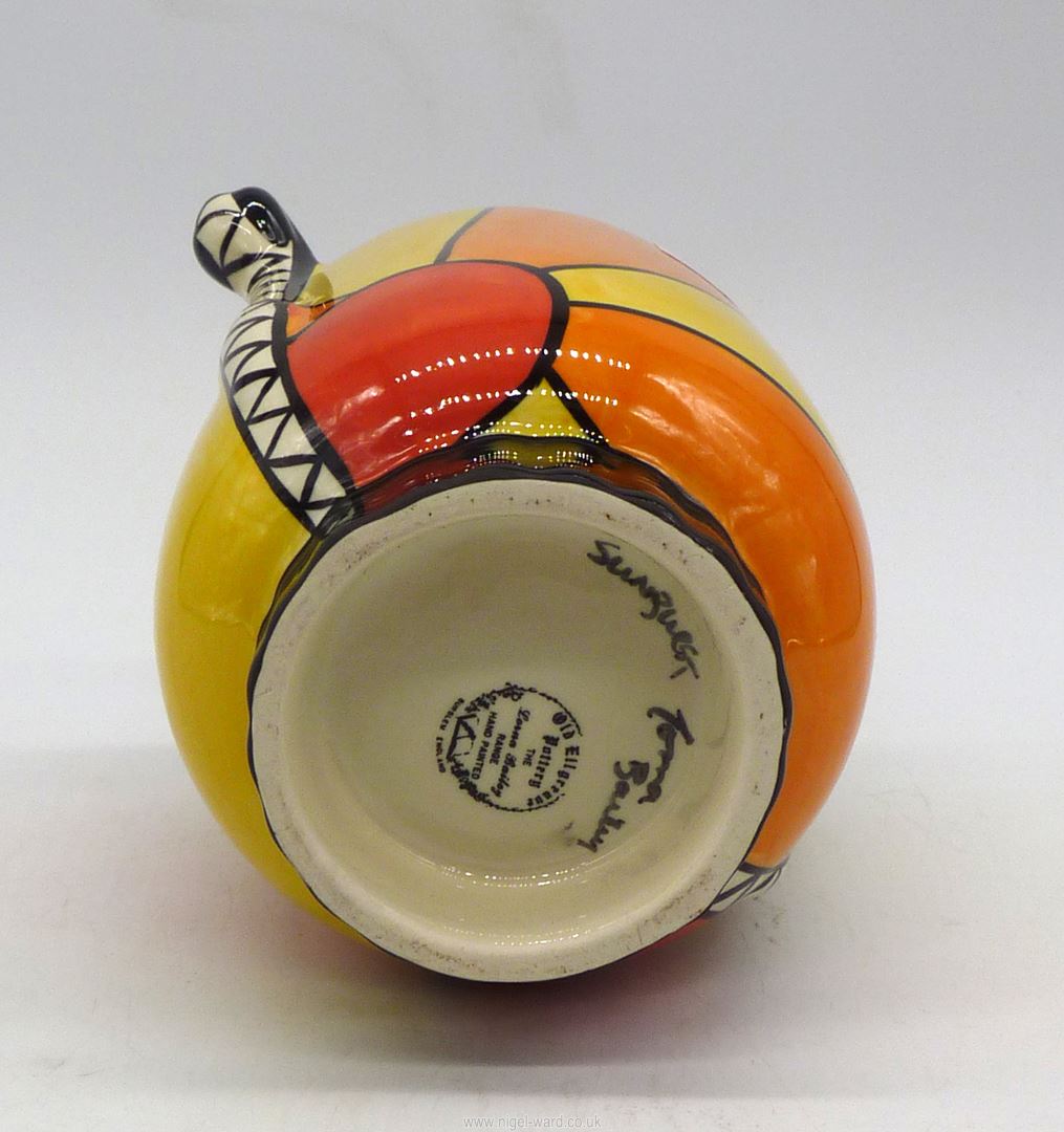 A Lorna Bailey Sunburst Pot [early design] 5 3/4" tall x 4 3/4" diameter. - Image 2 of 2