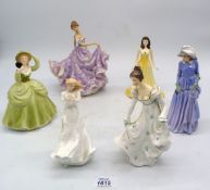 A quantity of figures including; Royal Doulton 'Minuet' & 'Maureen', Leonardo Collection 'Jessica',