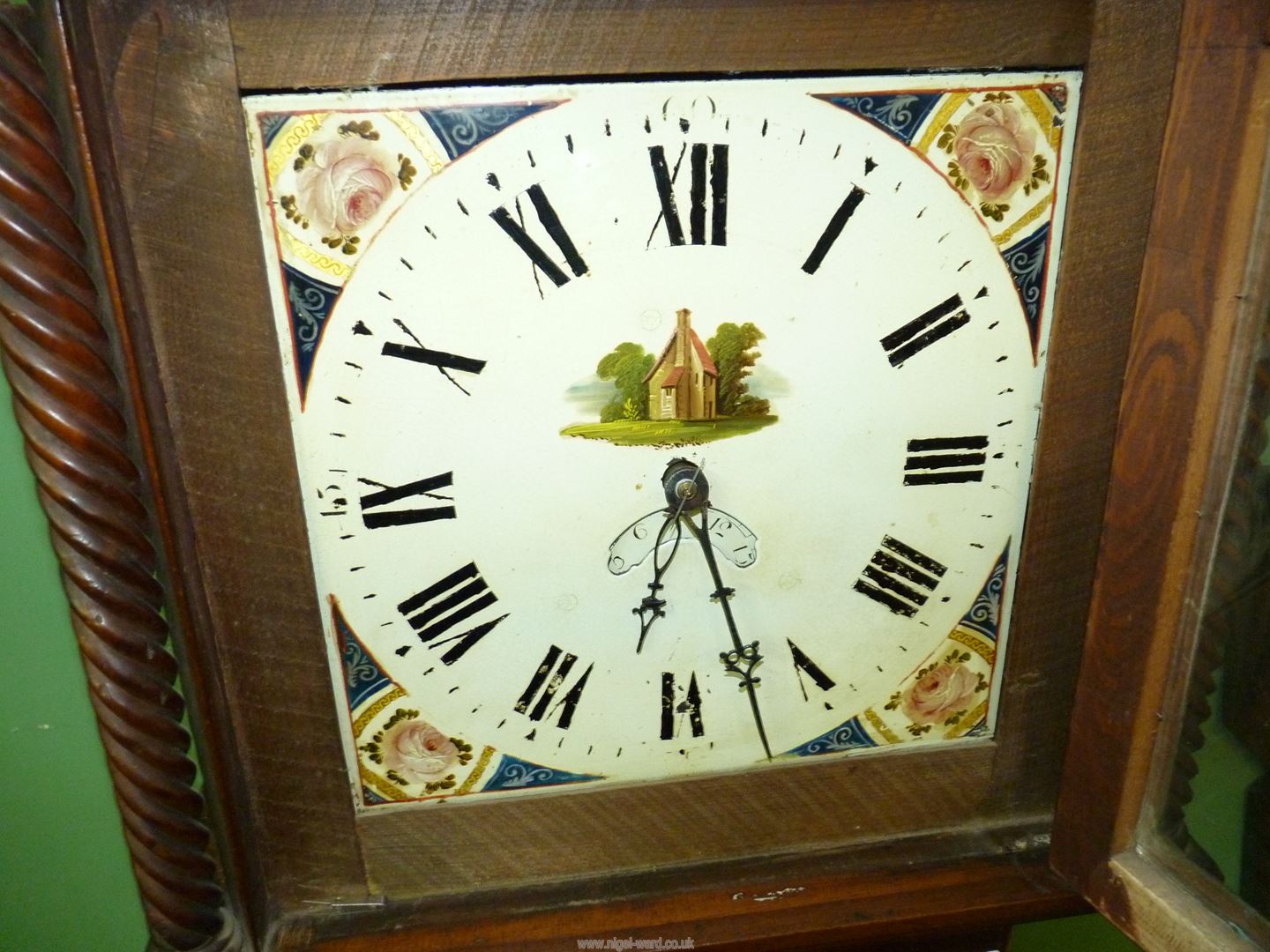 An Oak and Mahogany cased Longcase / grandfather clock having light and dark-wood stringing, - Image 3 of 6