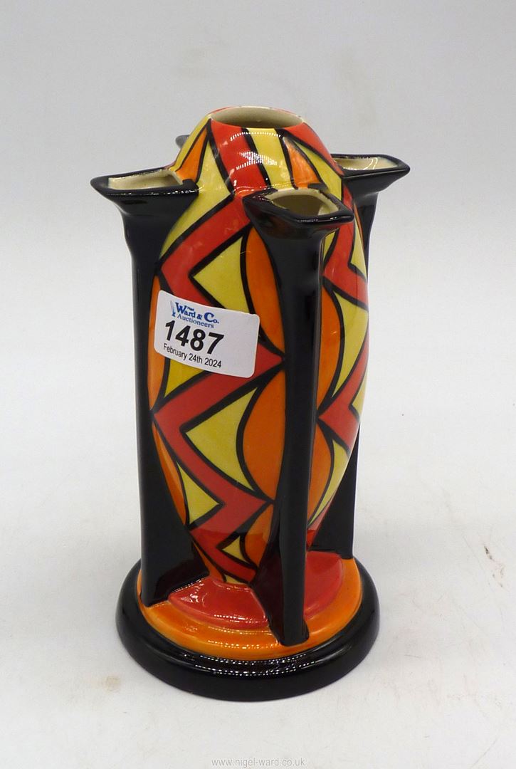 An Old Ellgreave Lorna Bailey "Arabesque" Vase, 8" tall.