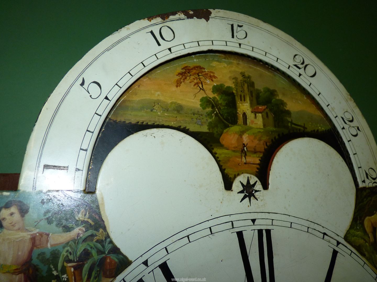 An imposing cross-banded Mahogany cased Longcase clock having arced painted face with Roman - Image 8 of 13