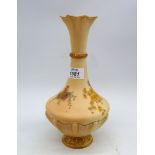 An early 1900's Royal Worcester Vase with painted decoration of blossom and foliage,