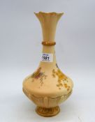 An early 1900's Royal Worcester Vase with painted decoration of blossom and foliage,