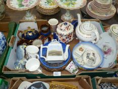 A quantity of china including Abergavenny souvenir ware, copper lustre jugs,