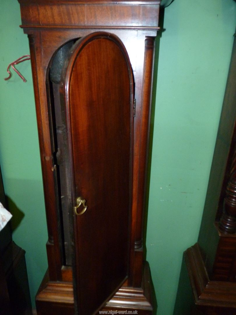 A Mahogany cased Longcase Clock having an arched door and mirrored swan-neck pediment, - Image 8 of 9