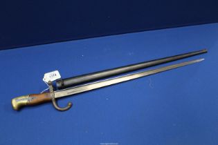 A French Steyr. dated 1876, WWI Bayonet and scabbard.