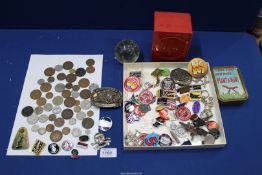 A quantity of badges including; BSA, Motorcycle Show Bellvue 1977, Conspirators Rally 1994, etc.