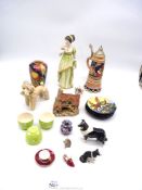 A small quantity of china including Country Artists 'Inspirations' sweet plates, Sylvac Poodle,