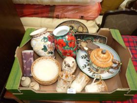 A quantity of miscellaneous china including Beswick ware cottage teapot, Studio Pottery mugs, bowls,