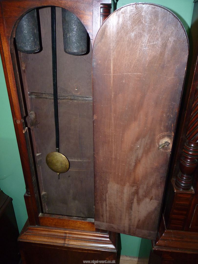 A Mahogany cased Longcase Clock having an arched door and mirrored swan-neck pediment, - Image 9 of 9