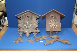 Two Cuckoo clocks (a/f).
