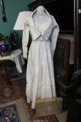 A Jonell Wedding dress with straps and matching jacket, size small,