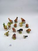 A quantity of bird figures including Royal Worcester, Beswick, Aynsley, anchor mark etc.