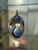 A London glass blowing Studio glass sculpture signed Peter Layton,