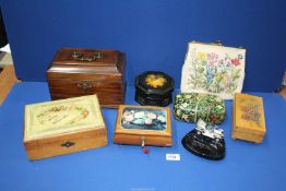 A quantity of miscellaneous boxes etc including musical boxes,