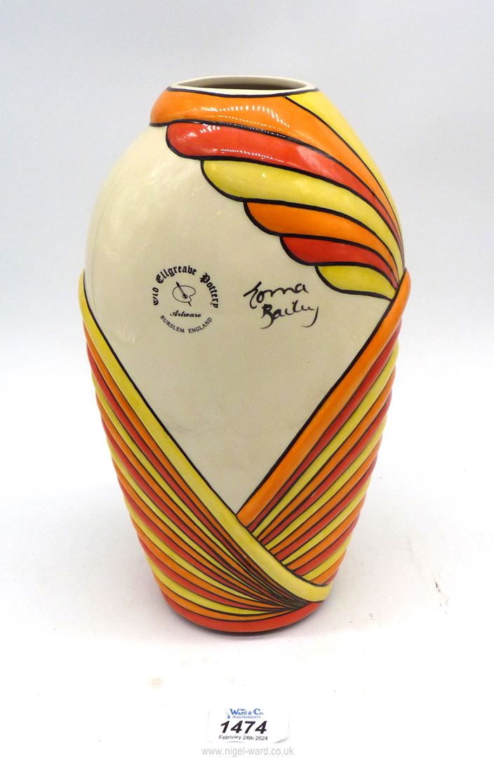 A rare large Lorna Bailey Deco Lady Vase, 11 1/2" tall. - Image 2 of 3