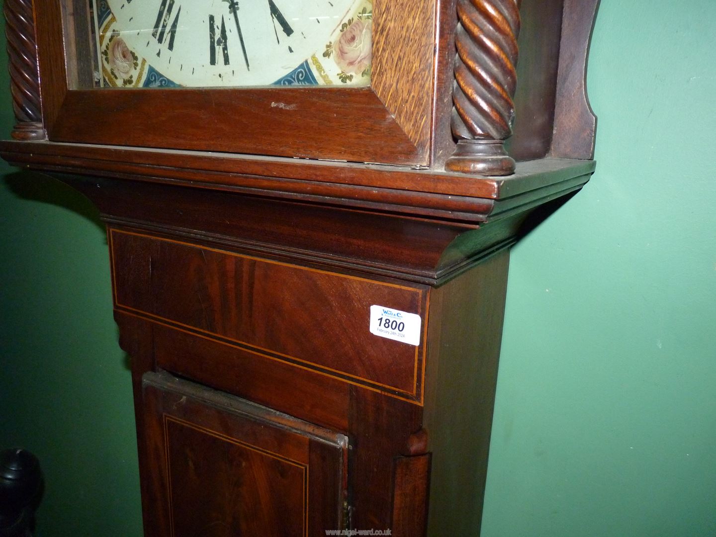 An Oak and Mahogany cased Longcase / grandfather clock having light and dark-wood stringing, - Image 5 of 6