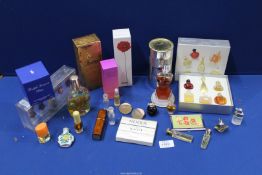 Assorted vintage perfume bottles including; Ralph Lauren, Christian Dior, 'Organza' Givenchy, etc.