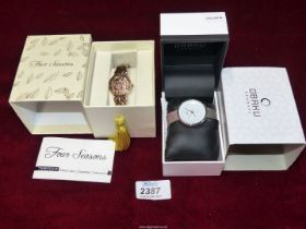 Two watches - Ladies Obaku (Denmark) and Four Seasons wristwatches, both boxed.