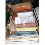 A box of Books including Meetings with Remarekable Manuscripts by Christopher De Hamel,