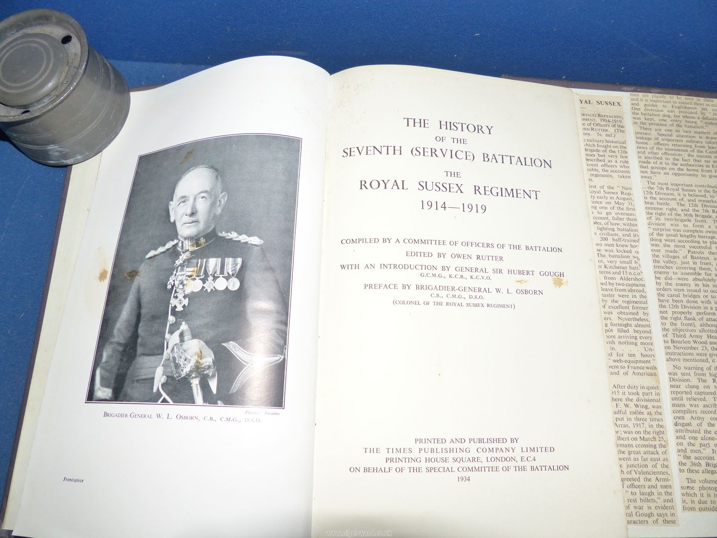 Two Volumes of The History of the Seventh (Service) Battalion - The Royal Sussex Regiment 1914-1919 - Image 3 of 7