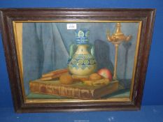 A framed watercolour - still life painting, signed B. Wilkes, dated 1907.