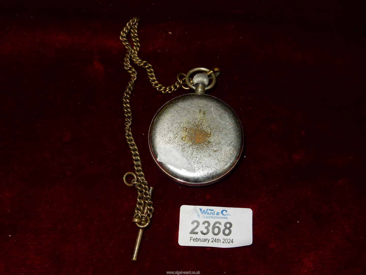 A Helvetia military issue Pocket watch (worn condition). - Image 2 of 2