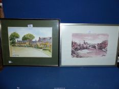 Two framed Watercolours to include The Master Bridge and Dorothy Drury's Blythe Bridge, Cotswolds.