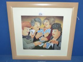 A framed and mounted B. Cook Print 'A Full House', 19" x 18".