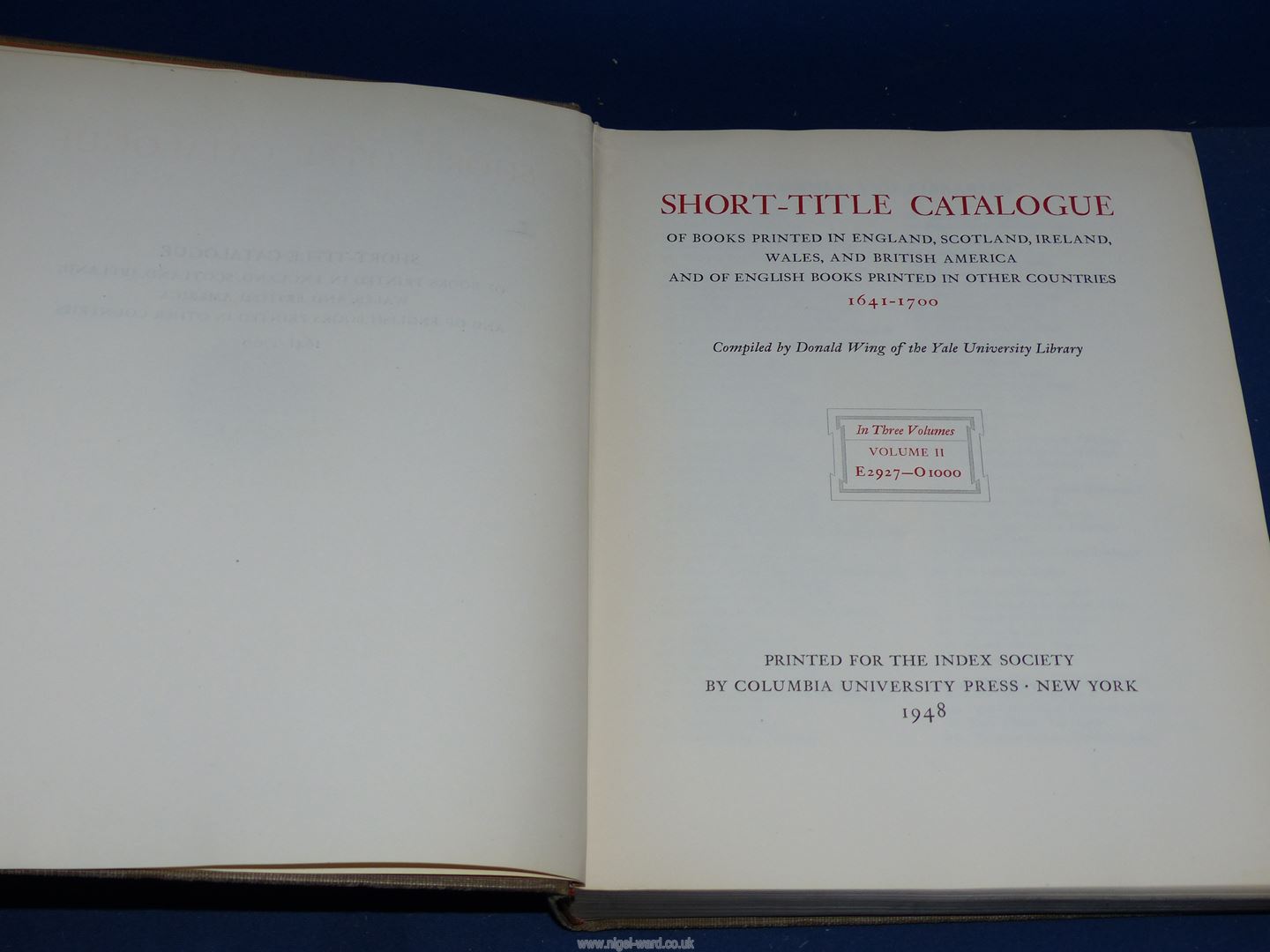 Three volumes of Short-title Catalogue dating 1641 - 1700 by The Index Society along with - Image 9 of 9