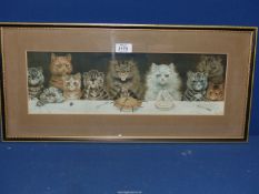 A framed and mounted Louis Wain Print 'What We Are About to Receive', image 19" x 6".